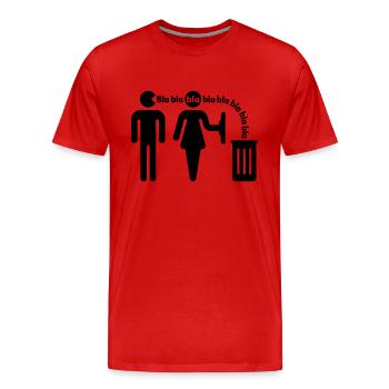 Bla bla bla (m/small) - Männer Premium Bio T-Shirt - Rot - Vorne - Damien (186cm)