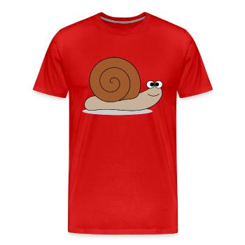 Brown snail - Men's Premium Organic T-Shirt - red - Front - Damien (186cm)
