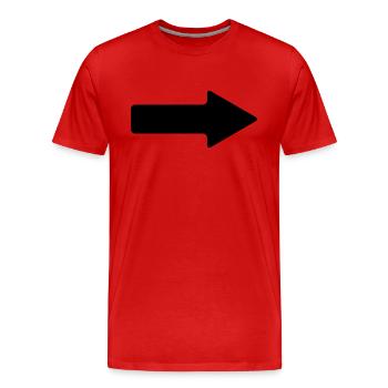 pfeil - Männer Premium Bio T-Shirt - Rot - Vorne - Damien (186cm)