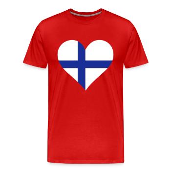 Un cœur pour le Danemark - T-shirt bio Premium Homme - rouge - Devant - Damien (186cm)