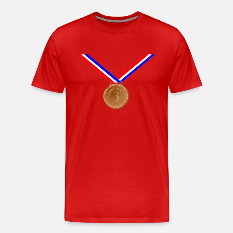 Bronzemedaille 3. - Männer Premium Bio T-Shirt - Rot