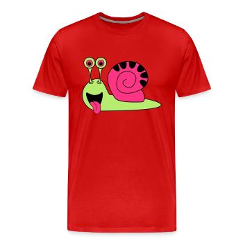 schnecke - Männer Premium Bio T-Shirt - Rot - Vorne - Damien (186cm)