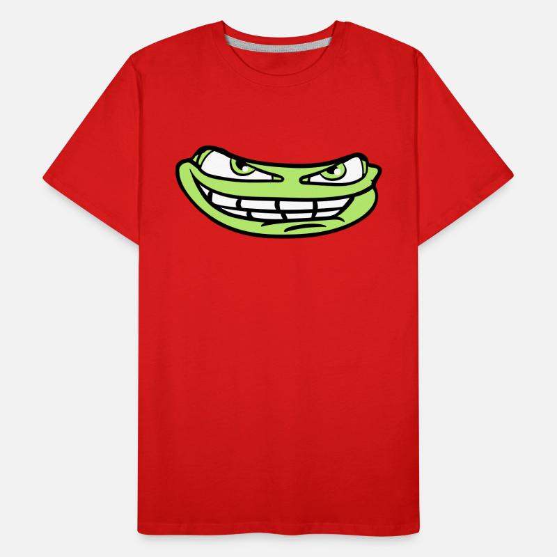 visage tête mal meme sourire drôle comique comique T-shirt bio Premium Homme
