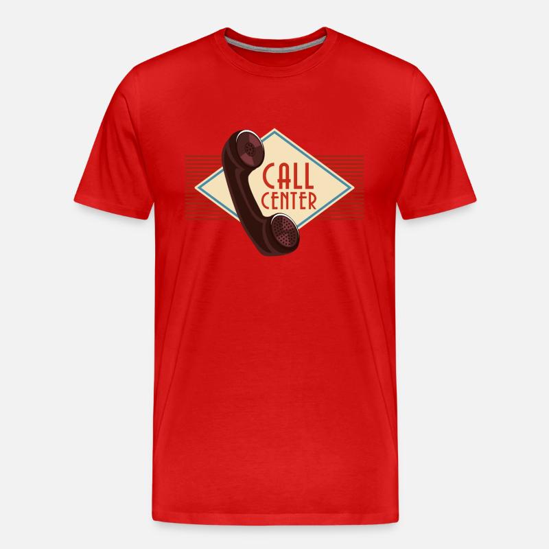 Call Center - Männer Premium Bio T-Shirt - Rot