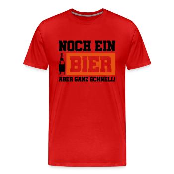 noch ein bier schnell - Männer Premium Bio T-Shirt - Rot - Vorne - Damien (186cm)