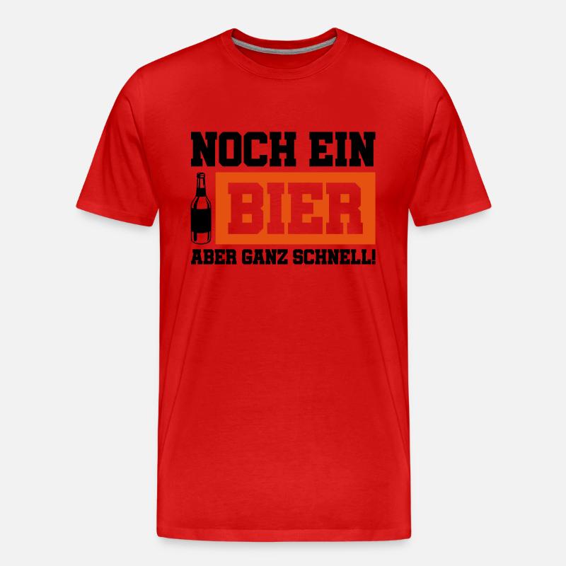 noch ein bier schnell - Männer Premium Bio T-Shirt - Rot