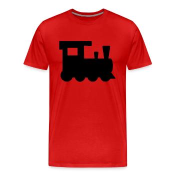 Locomotive Children's Toys Train Railway Rails - Men's Premium Organic T-Shirt - red - Front - Damien (186cm)