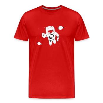 astronaute étoile planète planète espace - T-shirt bio Premium Homme - rouge - Devant - Damien (186cm)