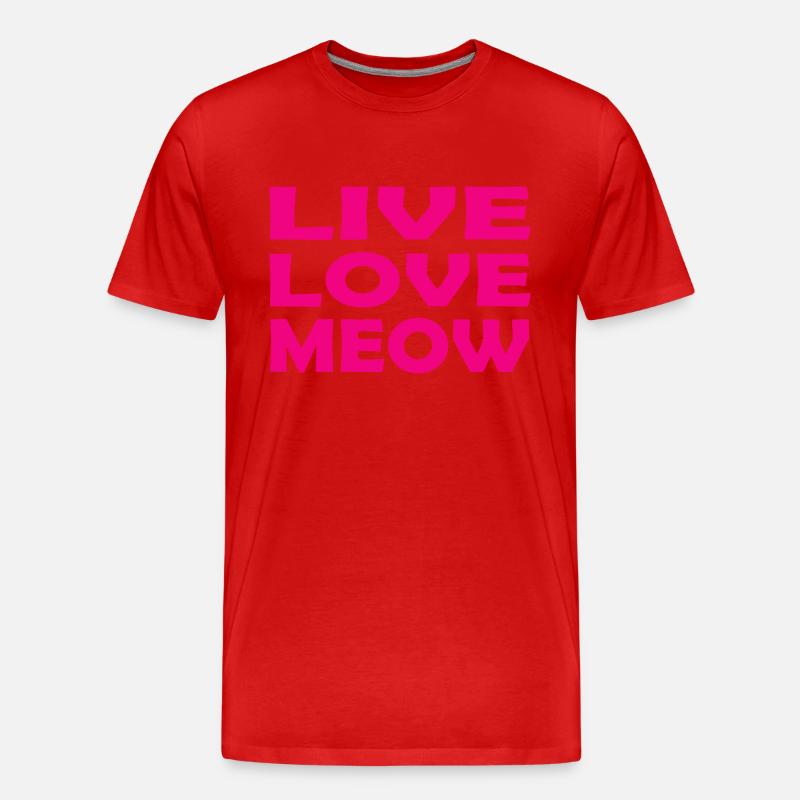 Cat Katze - Männer Premium Bio T-Shirt - Rot