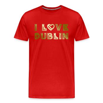 J’aime Dublin - T-shirt bio Premium Homme - rouge - Devant - Damien (186cm)