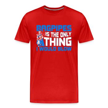 La seule chose que je soufflerais - T-shirt bio Premium Homme - rouge - Devant - Damien (186cm)