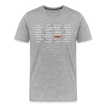 Villes de football Chicago - T-shirt bio Premium Homme - gris chiné - Devant - Damien (186cm)