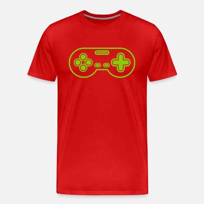 Retro Gamer alter Controller - Männer Premium Bio T-Shirt - Rot