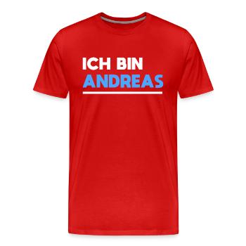 Andreas Name Spruch für stolze Andreas - Männer Premium Bio T-Shirt - Rot - Vorne - Damien (186cm)