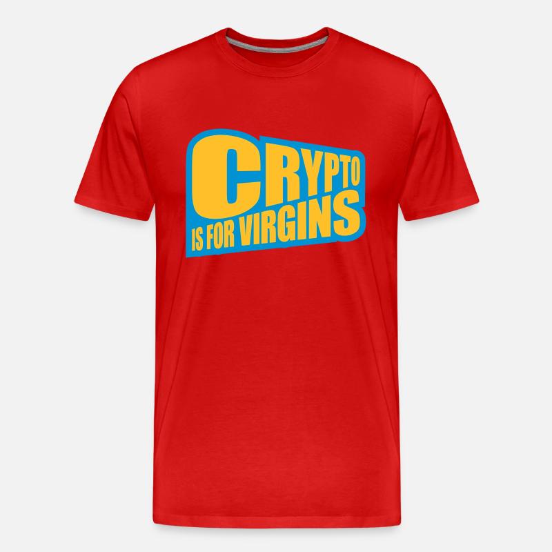 crypto is for virgins - Männer Premium Bio T-Shirt - Rot