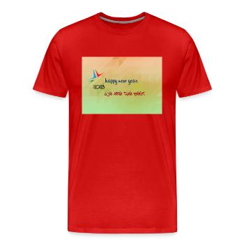 Arthin new year - Männer Premium Bio T-Shirt - Rot - Vorne - Damien (186cm)