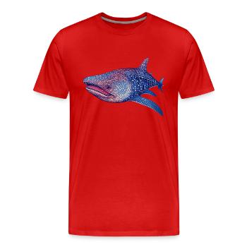 A beautiful purple whale shark as an eye-catcher - Men's Premium Organic T-Shirt - red - Front - Damien (186cm)