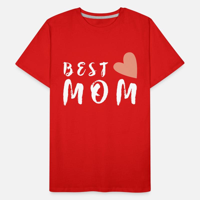Best Mom Muttertag Beste Mama Mutter Geschenk Herz Männer Premium Bio T-Shirt