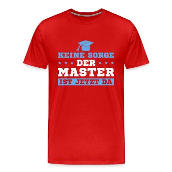 Masterprüfung bestandenes Studium Master Abschluss - Männer Premium Bio T-Shirt - Rot - Vorne - Damien (186cm)