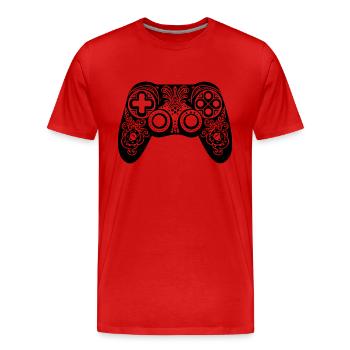Manette de jeu de jeux vidéo - T-shirt bio Premium Homme - rouge - Devant - Damien (186cm)