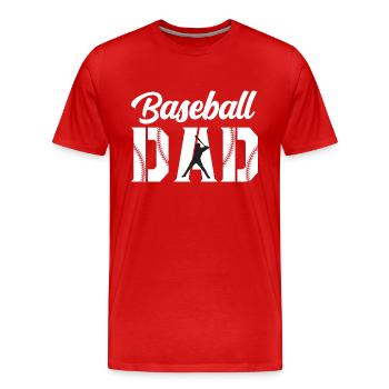 Baseball Dad Apparel Dad Baseball - T-shirt bio Premium Homme - rouge - Devant - Damien (186cm)