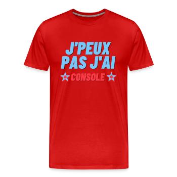 J Peux Pas J ai Console - T-shirt bio Premium Homme - rouge - Devant - Damien (186cm)