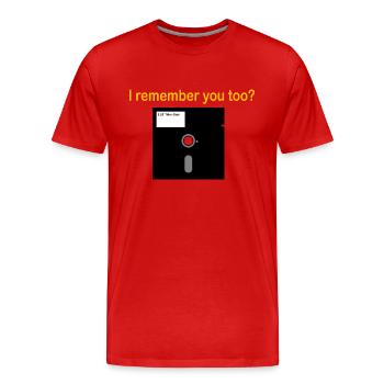 5 25 inch floppy disk - Men's Premium Organic T-Shirt - red - Front - Damien (186cm)