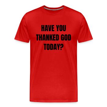God Gratitude Saying English - Men's Premium Organic T-Shirt - red - Front - Damien (186cm)