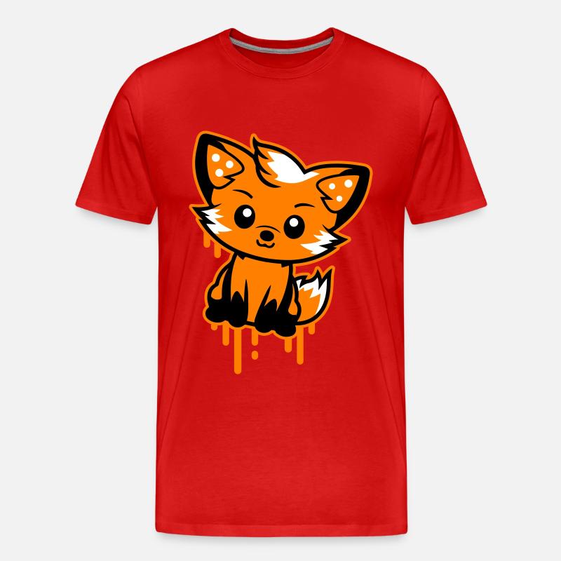 Fuchs Comic - Männer Premium Bio T-Shirt - Rot