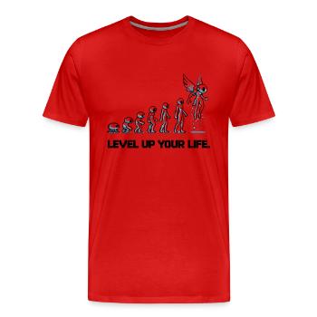 Verbessere dein Leben - Männer Premium Bio T-Shirt - Rot - Vorne - Damien (186cm)