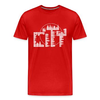 Skyline, City - version blanche - T-shirt bio Premium Homme - rouge - Devant - Damien (186cm)