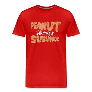 Survivant de l’allergie aux arachides Sensibilisation à l’allergie aux noix - T-shirt bio Premium Homme - rouge - Devant - Damien (186cm)