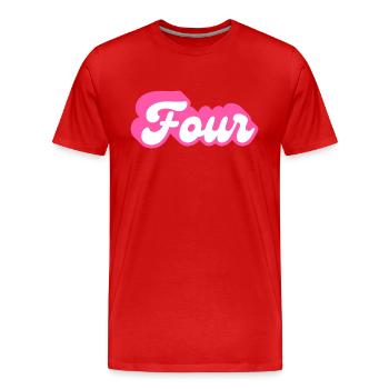 Five birthday - 4e anniversaire rétro rose - T-shirt bio Premium Homme - rouge - Devant - Damien (186cm)