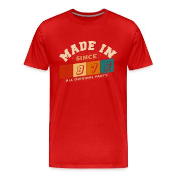 Baujahr 1976 Geburtstag 48 Jahre - Männer Premium Bio T-Shirt - Rot - Vorne - Damien (186cm)