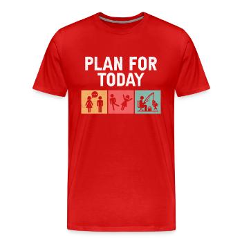 Planifier pour aujourd’hui Pêche Fish Angler Pêcheur Angle - T-shirt bio Premium Homme - rouge - Devant - Damien (186cm)