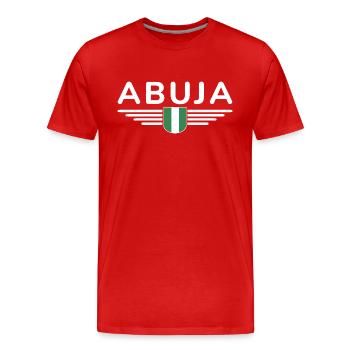Abuja Design – Proud of Nigeria's capital - Men's Premium Organic T-Shirt - red - Front - Damien (186cm)