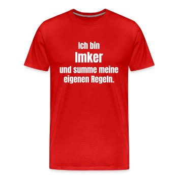 Imker - Männer Premium Bio T-Shirt - Rot - Vorne - Damien (186cm)