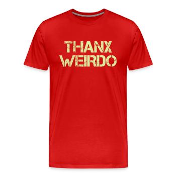 Merci ironie texte vintage disant - T-shirt bio Premium Homme - rouge - Devant - Damien (186cm)