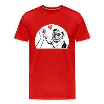Bulldog anglais - T-shirt bio Premium Homme - rouge - Devant - Damien (186cm)