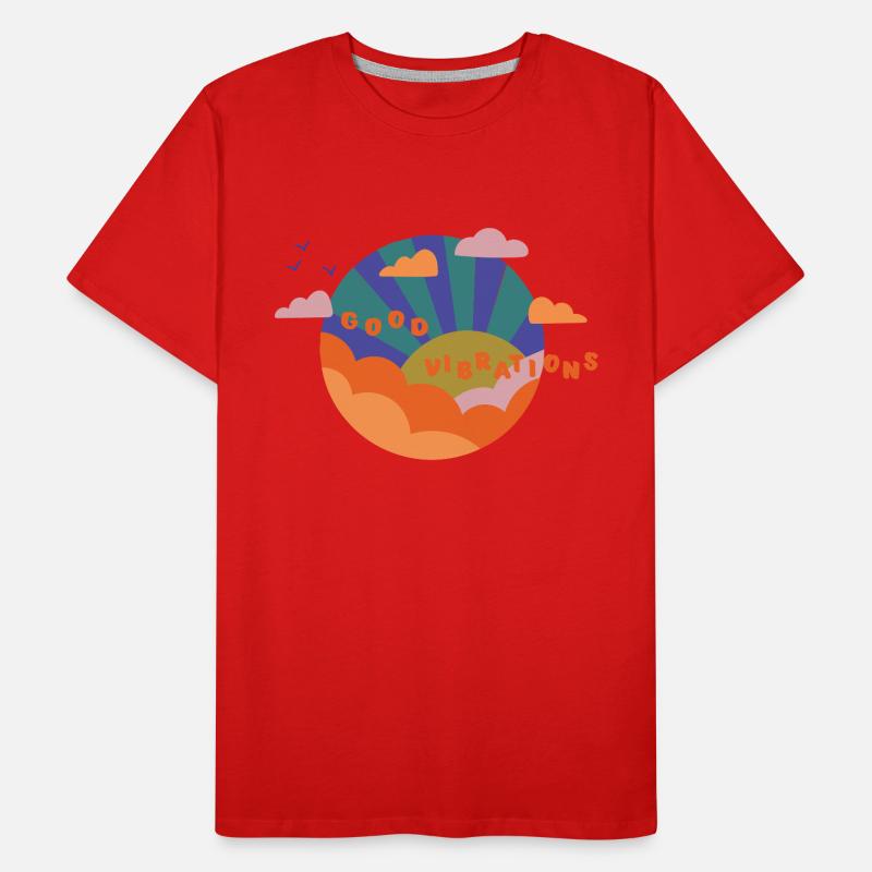 Good Vibrations - Geschenkidee - Gute Laune Männer Premium Bio T-Shirt
