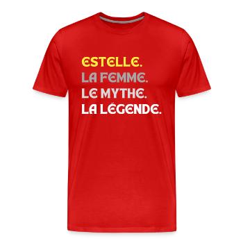 ESTELLE LA FEMME LE MYTHE LA LEGENDE - T-shirt bio Premium Homme - rouge - Devant - Damien (186cm)