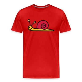 schnecke_3c - T-shirt bio Premium Homme - rouge - Devant - Damien (186cm)