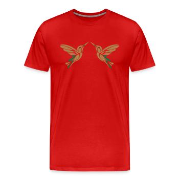 kolibri - Männer Premium Bio T-Shirt - Rot - Vorne - Damien (186cm)