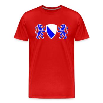zürich - Männer Premium Bio T-Shirt - Rot - Vorne - Damien (186cm)