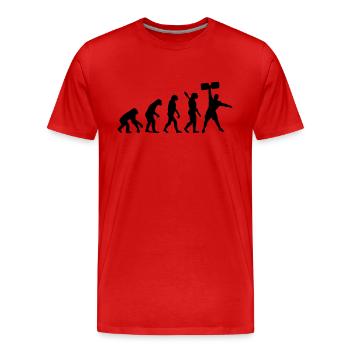 Evolution of Strongman - T-shirt bio Premium Homme - rouge - Devant - Damien (186cm)