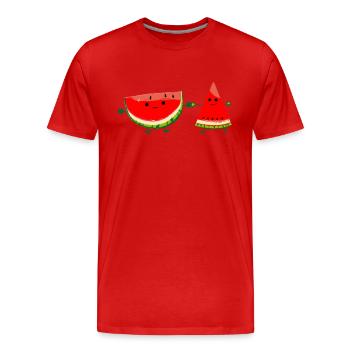 Melons couple - Men's Premium Organic T-Shirt - red - Front - Damien (186cm)