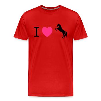 J'aime les chevaux - cheval sauvage - T-shirt bio Premium Homme - rouge - Devant - Damien (186cm)