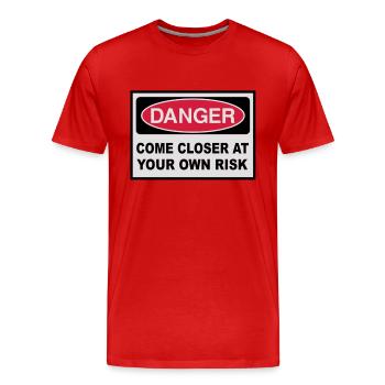 danger - T-shirt bio Premium Homme - rouge - Devant - Damien (186cm)