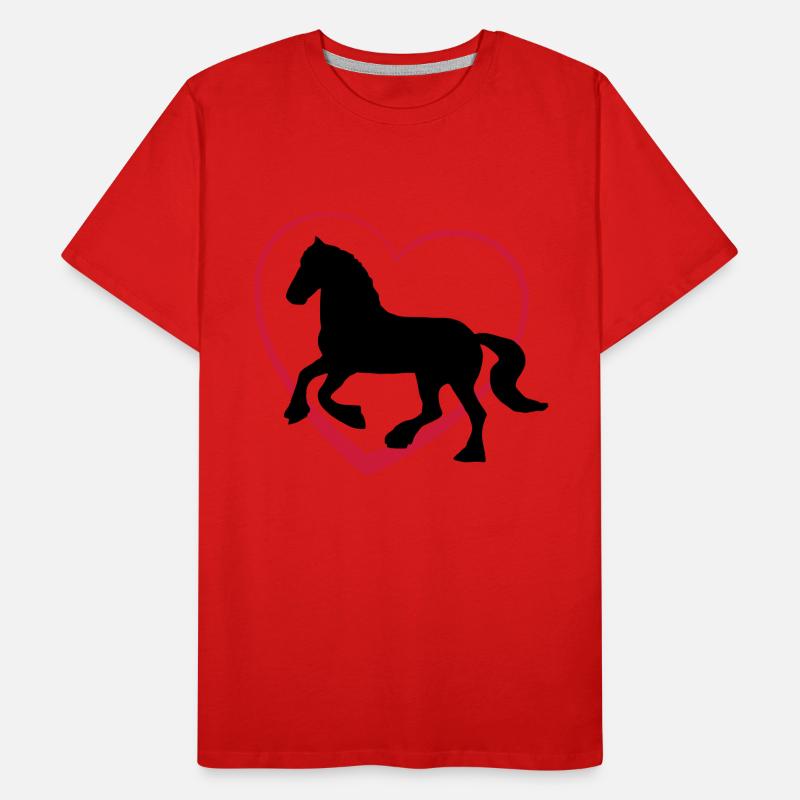 Pferd mit Herz Männer Premium Bio T-Shirt