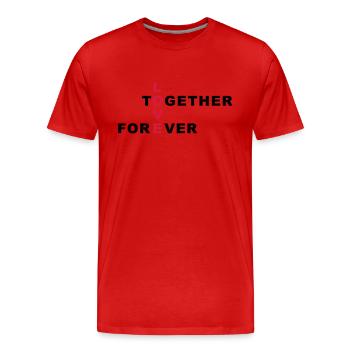 Amour toujours ensemble - T-shirt bio Premium Homme - rouge - Devant - Damien (186cm)
